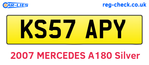KS57APY are the vehicle registration plates.