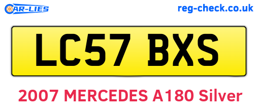 LC57BXS are the vehicle registration plates.