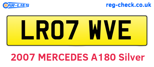 LR07WVE are the vehicle registration plates.