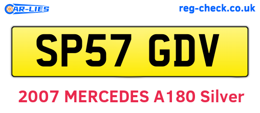 SP57GDV are the vehicle registration plates.