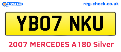 YB07NKU are the vehicle registration plates.