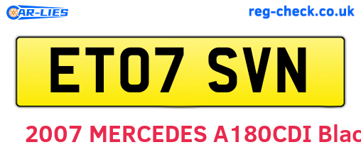 ET07SVN are the vehicle registration plates.