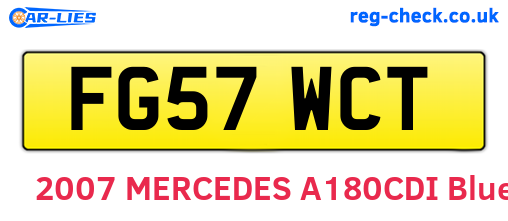 FG57WCT are the vehicle registration plates.