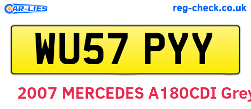WU57PYY are the vehicle registration plates.