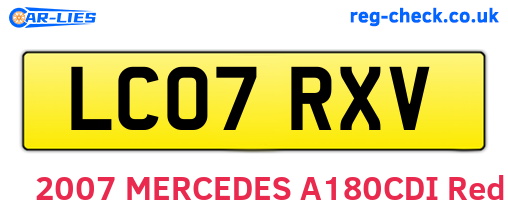 LC07RXV are the vehicle registration plates.