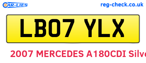 LB07YLX are the vehicle registration plates.