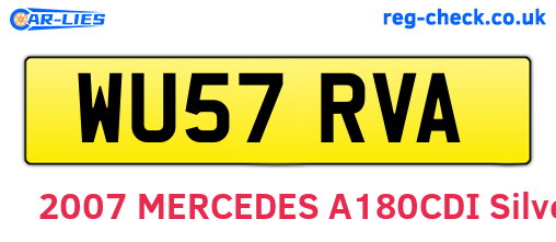 WU57RVA are the vehicle registration plates.