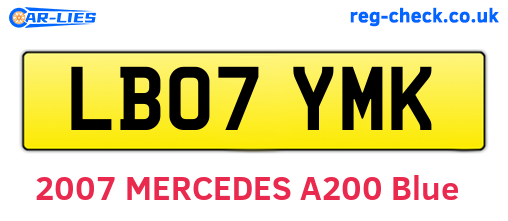 LB07YMK are the vehicle registration plates.