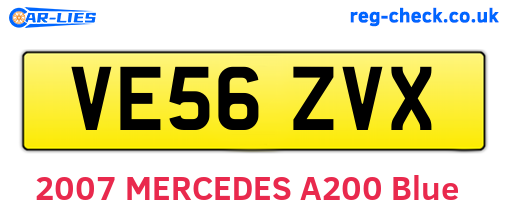 VE56ZVX are the vehicle registration plates.