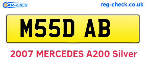 M55DAB are the vehicle registration plates.