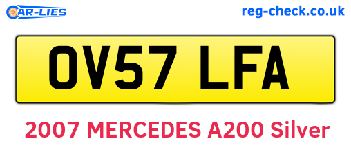 OV57LFA are the vehicle registration plates.