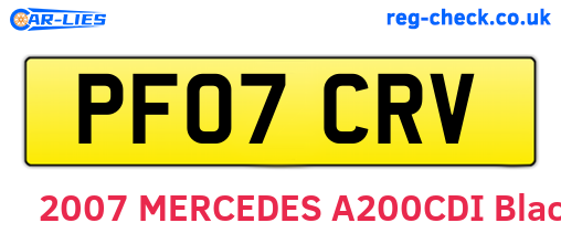 PF07CRV are the vehicle registration plates.