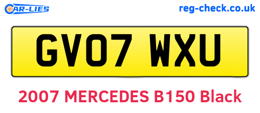GV07WXU are the vehicle registration plates.
