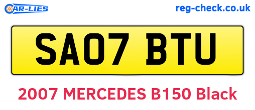 SA07BTU are the vehicle registration plates.