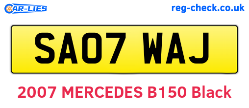 SA07WAJ are the vehicle registration plates.