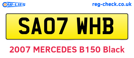 SA07WHB are the vehicle registration plates.