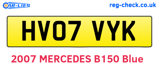 HV07VYK are the vehicle registration plates.