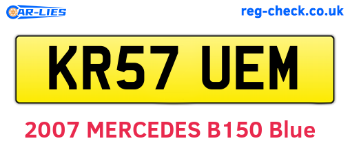 KR57UEM are the vehicle registration plates.