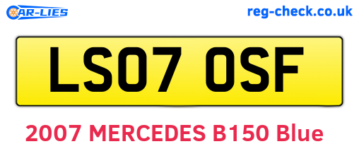 LS07OSF are the vehicle registration plates.