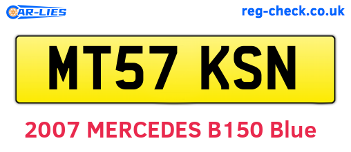 MT57KSN are the vehicle registration plates.