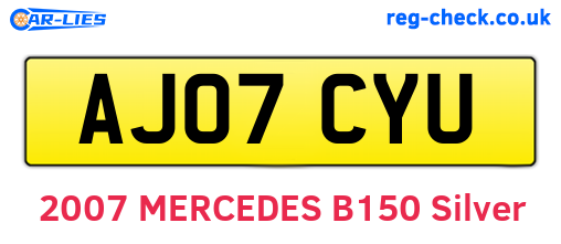 AJ07CYU are the vehicle registration plates.