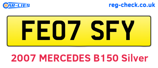 FE07SFY are the vehicle registration plates.