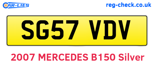 SG57VDV are the vehicle registration plates.