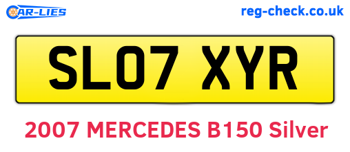 SL07XYR are the vehicle registration plates.