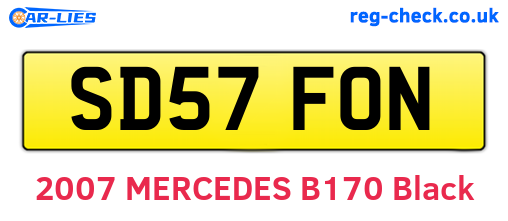 SD57FON are the vehicle registration plates.