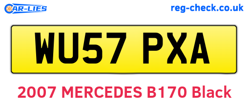 WU57PXA are the vehicle registration plates.
