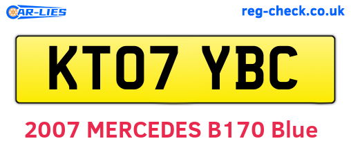 KT07YBC are the vehicle registration plates.