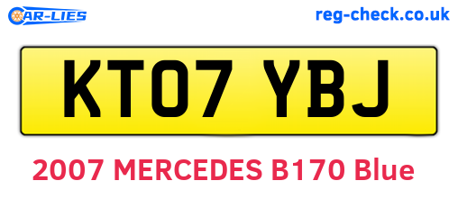 KT07YBJ are the vehicle registration plates.