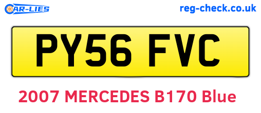 PY56FVC are the vehicle registration plates.