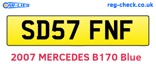 SD57FNF are the vehicle registration plates.