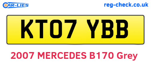 KT07YBB are the vehicle registration plates.