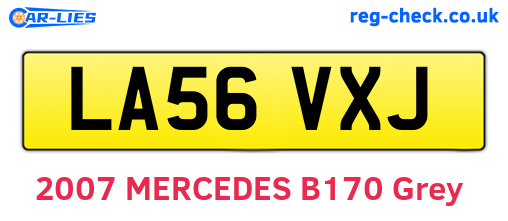 LA56VXJ are the vehicle registration plates.