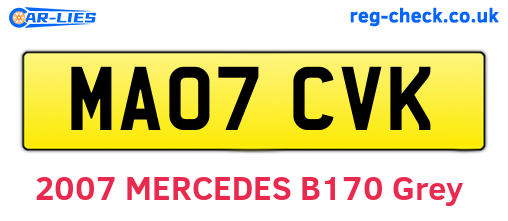 MA07CVK are the vehicle registration plates.
