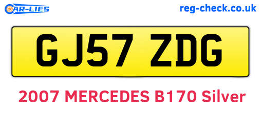 GJ57ZDG are the vehicle registration plates.