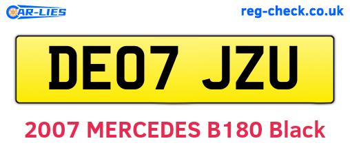 DE07JZU are the vehicle registration plates.