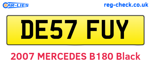 DE57FUY are the vehicle registration plates.