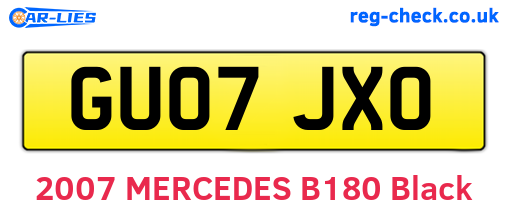 GU07JXO are the vehicle registration plates.