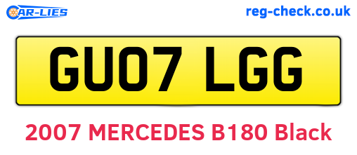 GU07LGG are the vehicle registration plates.