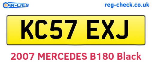 KC57EXJ are the vehicle registration plates.