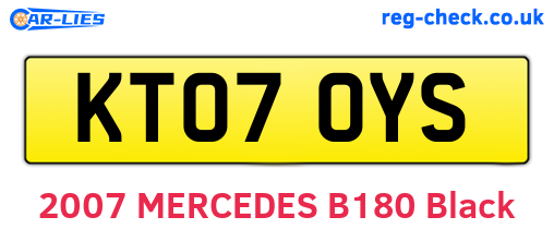 KT07OYS are the vehicle registration plates.