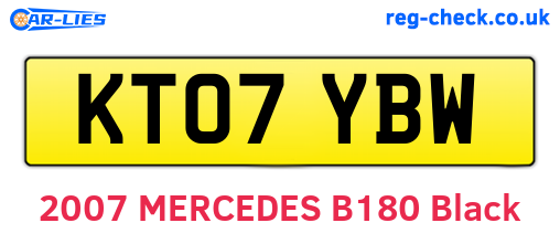 KT07YBW are the vehicle registration plates.