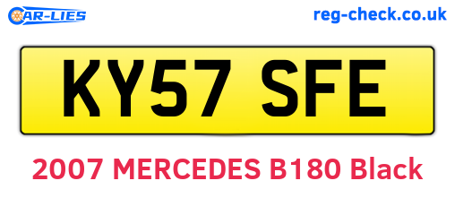 KY57SFE are the vehicle registration plates.