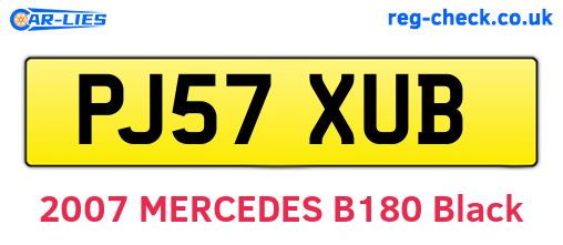 PJ57XUB are the vehicle registration plates.