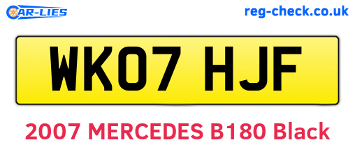 WK07HJF are the vehicle registration plates.