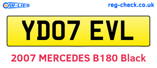 YD07EVL are the vehicle registration plates.