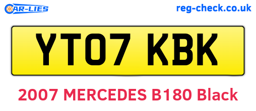 YT07KBK are the vehicle registration plates.